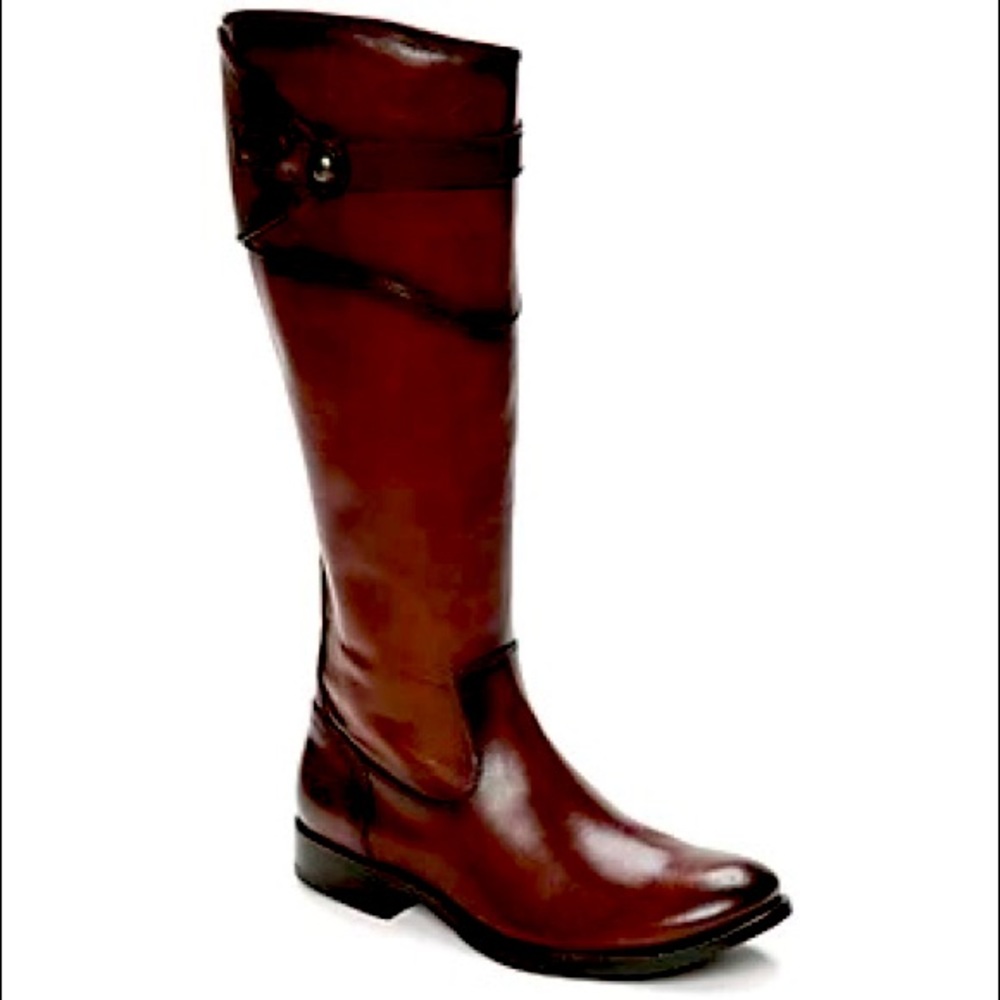 Frye Molly button tall boot in redwood